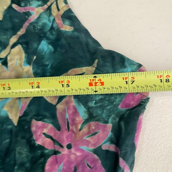 Far Away Dress Women's Large Floral Sleeveless V-Neck Button Resort Midi - Picture 7 of 9